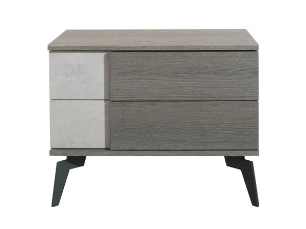 Nova Domus Palermo Italian Modern Faux Concrete & Grey Nightstand - Image 3