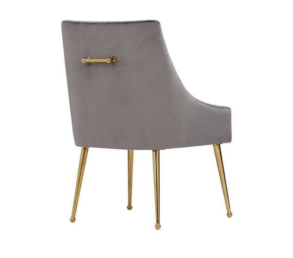 Modrest Castana Modern Grey Velvet & Gold Dining Chair (Set of 2) - Image 4