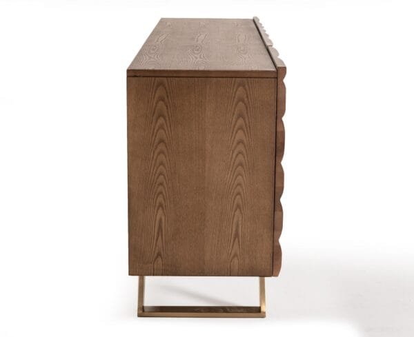 Modrest Finley Mid-Century Walnut & Gold Buffet - Image 3