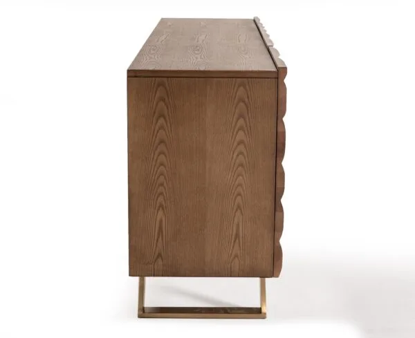 Modrest Finley Mid-Century Walnut & Gold Buffet - Image 3