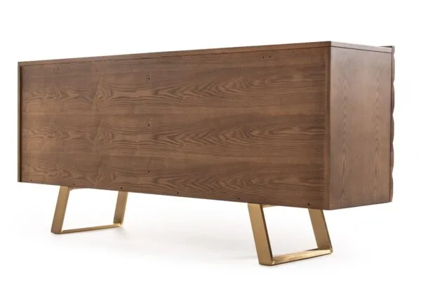 Modrest Finley Mid-Century Walnut & Gold Buffet - Image 5