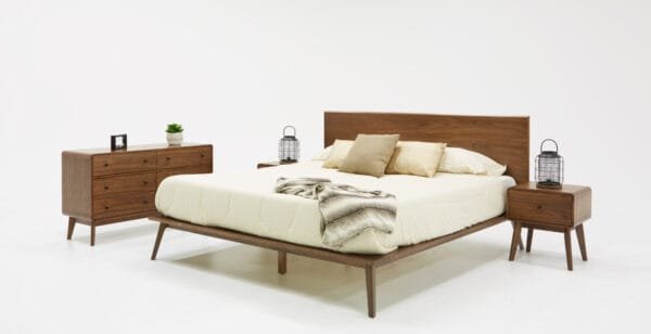 Queen Modrest Carmen Mid-Century Modern Walnut Bed