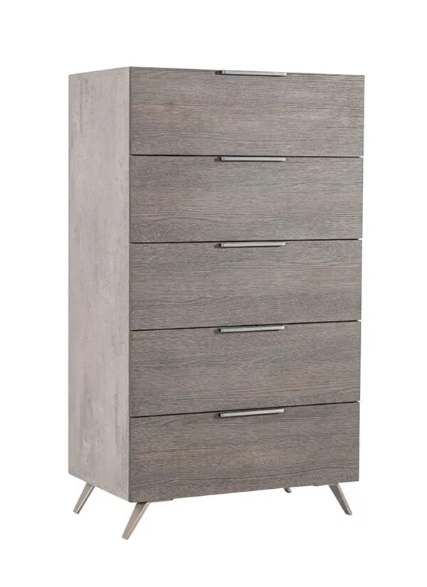Nova Domus Bronx Italian Modern Faux Concrete & Grey Chest - Image 3