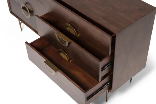 Modrest Selena Modern Acacia & Brass Dresser - Image 3