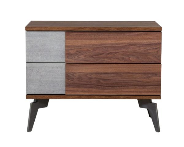 Nova Domus Palermo - Modern Italian Faux Concrete & Walnut Nightstand - Image 3