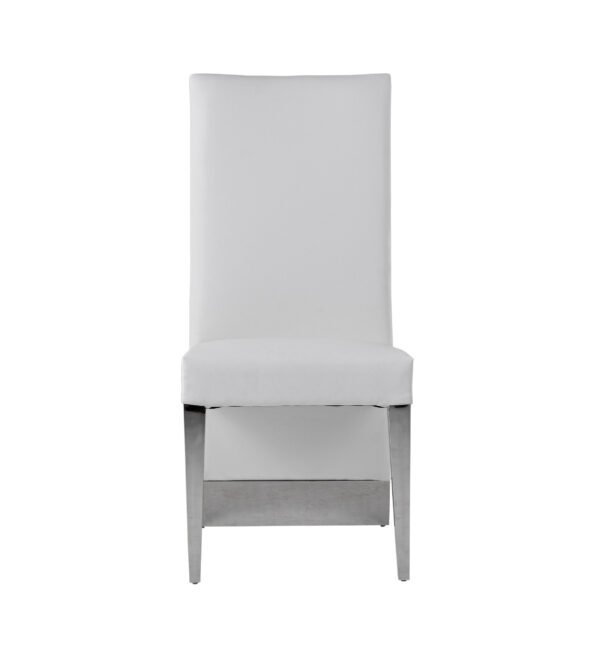 Modrest Kilson Modern White Leatherette & Stainless Steel Dining Chair (Set of 2)