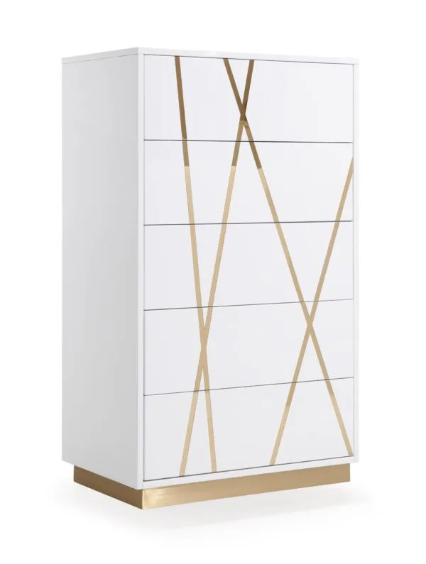 Modrest Nixa Modern White & Gold Chest - Image 5
