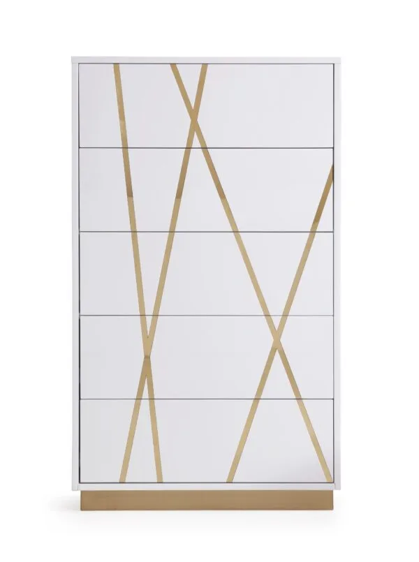 Modrest Nixa Modern White & Gold Chest - Image 4