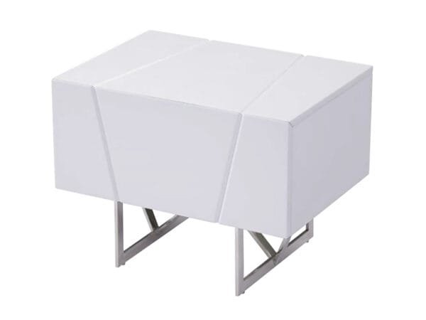 Modrest Chrysler Modern White Nightstand - Image 2