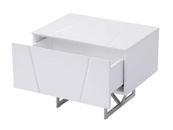 Modrest Chrysler Modern White Nightstand - Image 3