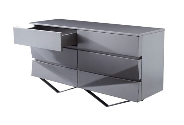 Modrest Duke Modern Grey & Black Gun Chrome Dresser - Image 3