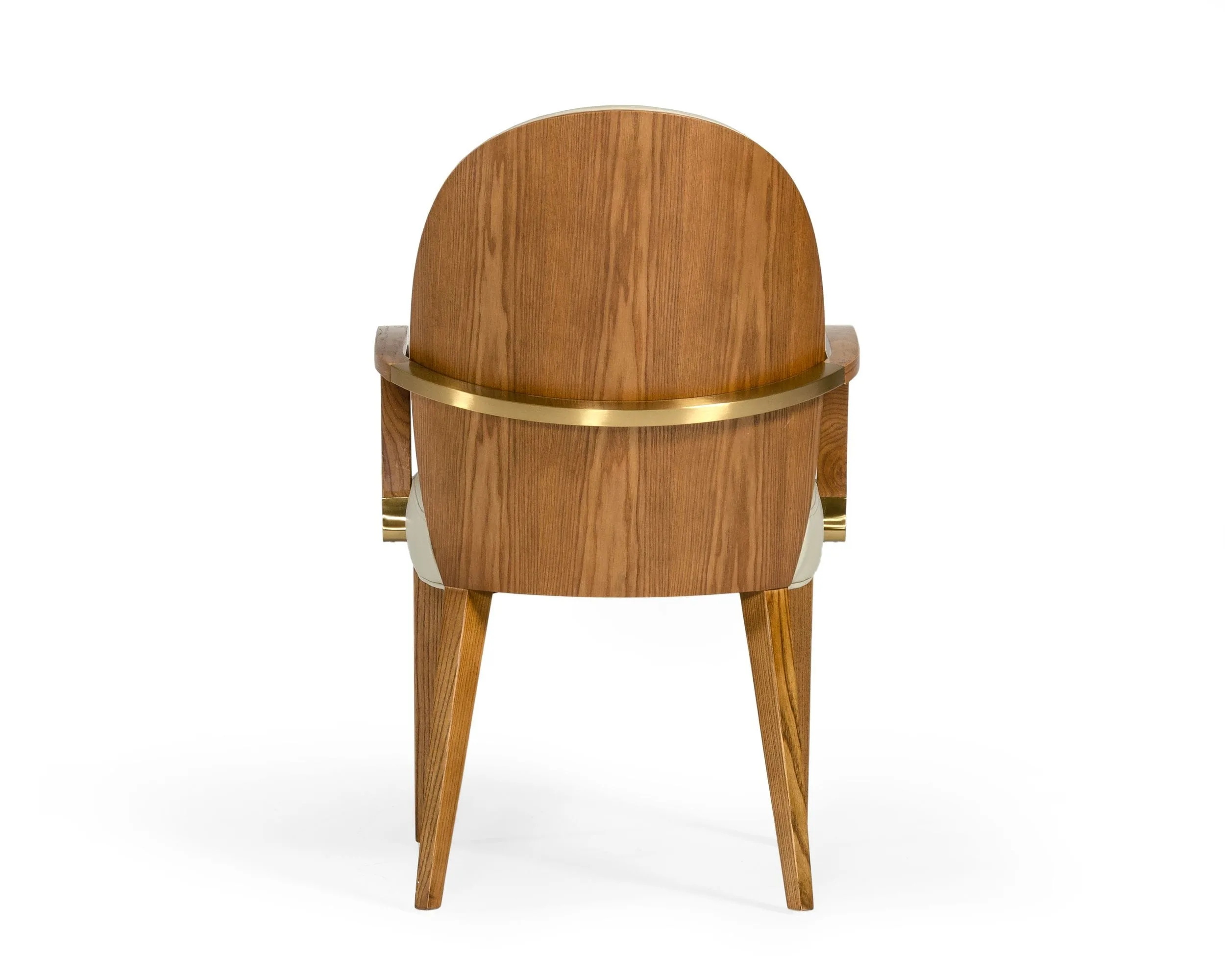 Modrest Rexford Modern Beige & Walnut Dining Armchair - Image 3