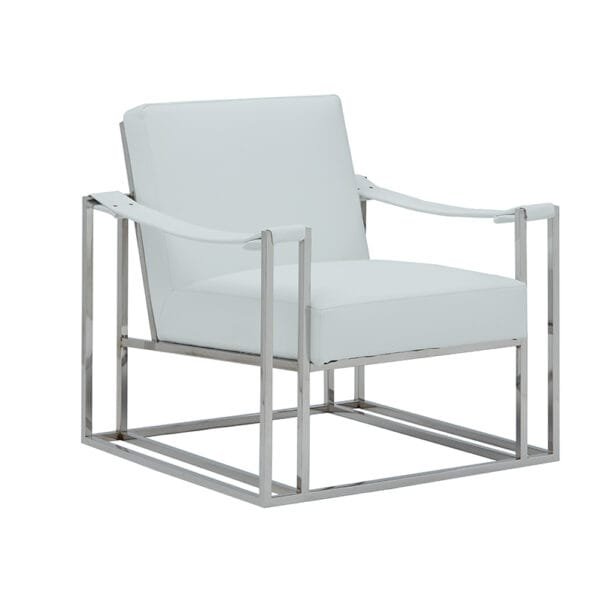 Modrest Larson Modern White Leatherette Accent Chair - Image 2