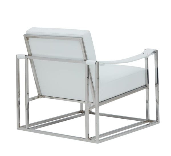 Modrest Larson Modern White Leatherette Accent Chair - Image 3