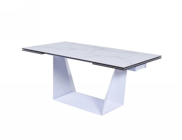 Modrest Baldwin - Modern White Ceramic Extendable Dining Table - Image 2