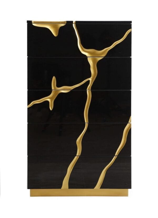 Modrest Aspen - Modern Black and Gold Chest - Image 3