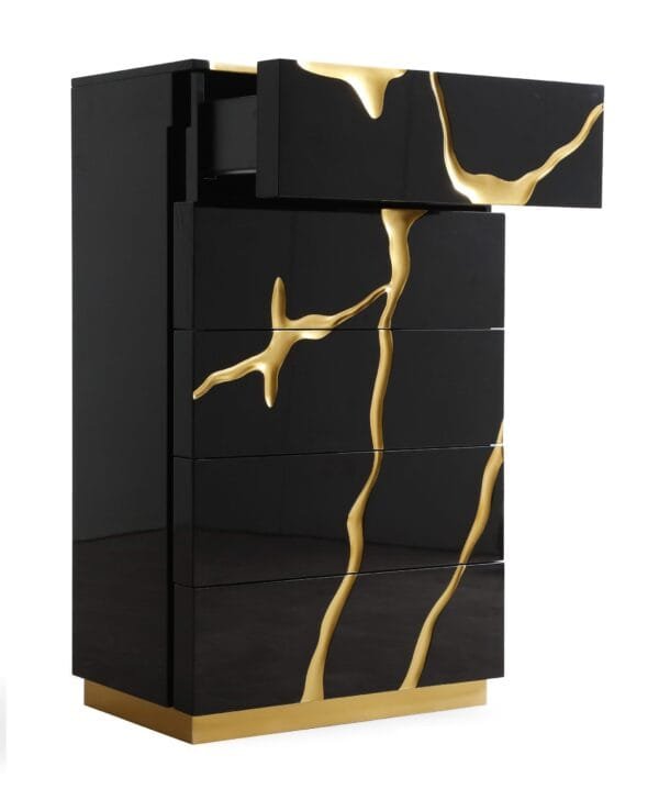 Modrest Aspen - Modern Black and Gold Chest - Image 5