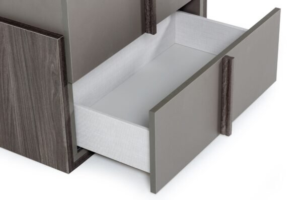 Nova Domus Lucia - Italian Modern Elm and Matte Grey Nightstand - Image 2