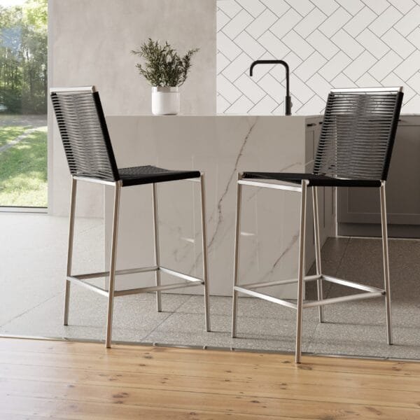 Modrest Lathrop - Modern Outdoor Black Counter Stool - Image 5