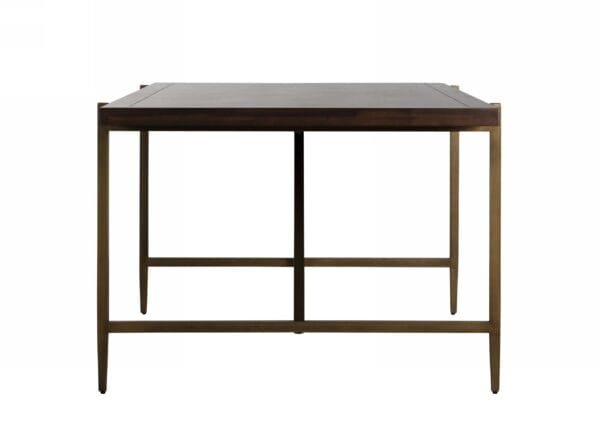Modrest Shane - Modern Acacia & Brass Dining Table - Image 2