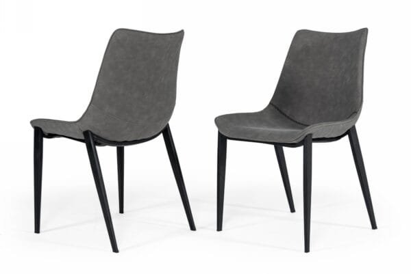 Modrest Frasier - Modern Grey Eco-Leather Dining Chair (Set of 2 ) - Image 5