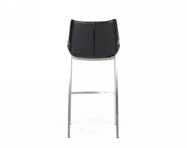 Modrest Dave - Modern Black Eco-Leather Bar Stool (Set of 2) - Image 3