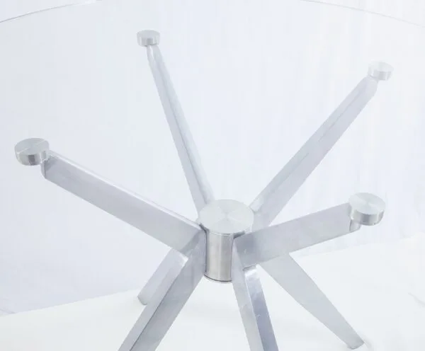 Modrest Dallas - Modern Brushed Stainless Steel Dining Table - Image 4