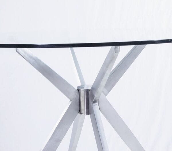 Modrest Dallas - Modern Brushed Stainless Steel Dining Table - Image 5