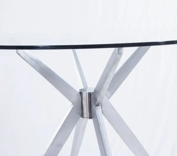 Modrest Dallas - Modern Brushed Stainless Steel Dining Table - Image 5