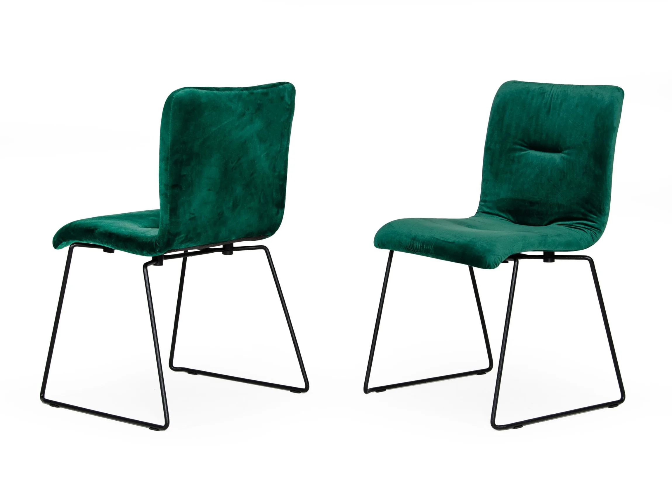 Modrest Yannis - Modern Green Fabric Dining Chair (Set of 2) 5 Modrest Yannis - Modern Green Fabric Dining Chair (Set of 2) - Image 5