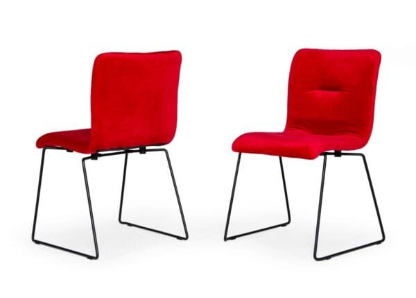 Modrest Yannis - Modern Red Fabric Dining Chair (Set of 2) - Image 4
