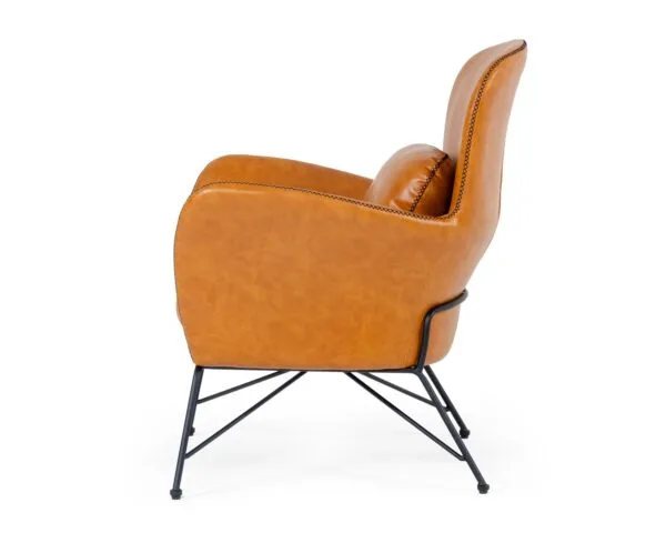 Modrest Kirk - Modern Brown Eco-Leather Accent Chair - Image 3