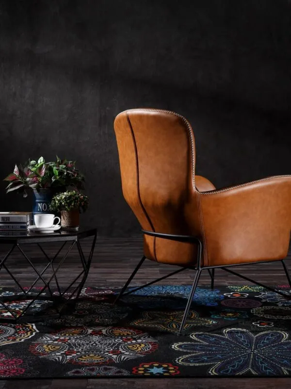 Modrest Kirk - Modern Brown Eco-Leather Accent Chair - Image 2