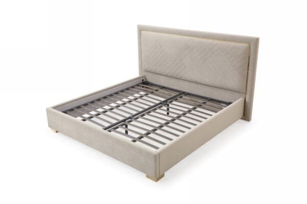 Modrest Corrico - Off White Velvet Modern EK Bed - Image 2