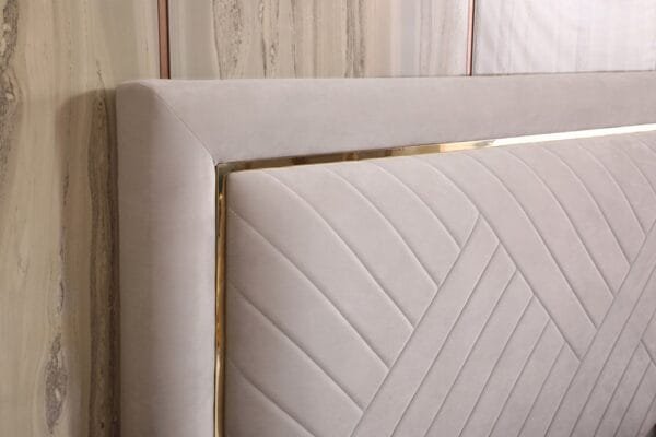 Modrest Corrico - Off White Velvet Modern EK Bed - Image 3