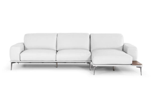 Lamod Italia Villeneuve - Modern White Italian Leather Sectional Sofa - Image 2