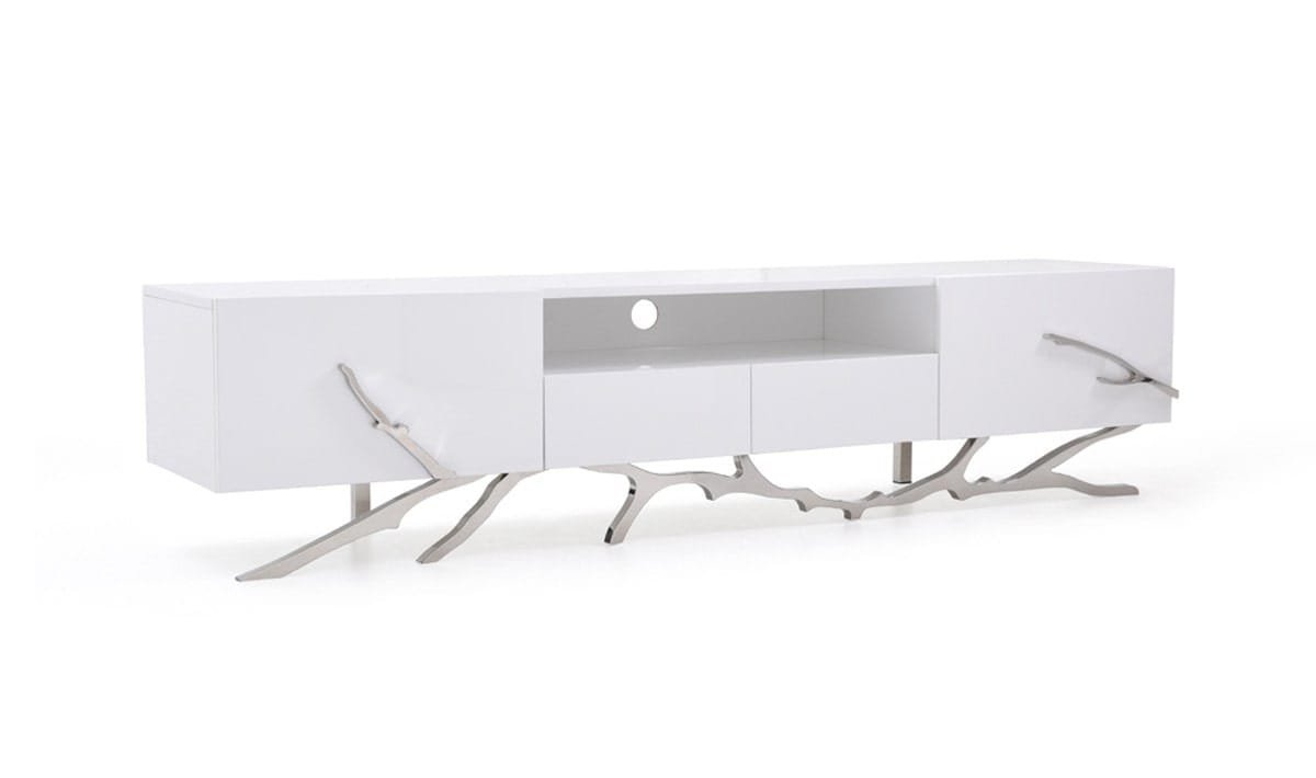 Modrest Legend - 87"-Wide Modern White TV Stand 1 Modrest Legend - 87"-Wide Modern White TV Stand