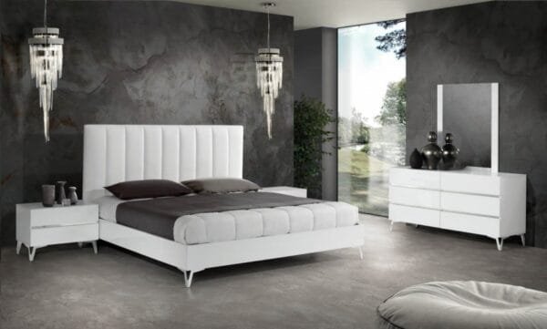Nova Domus Angela - Italian Modern White Eco Leather Bedroom Set - Image 2