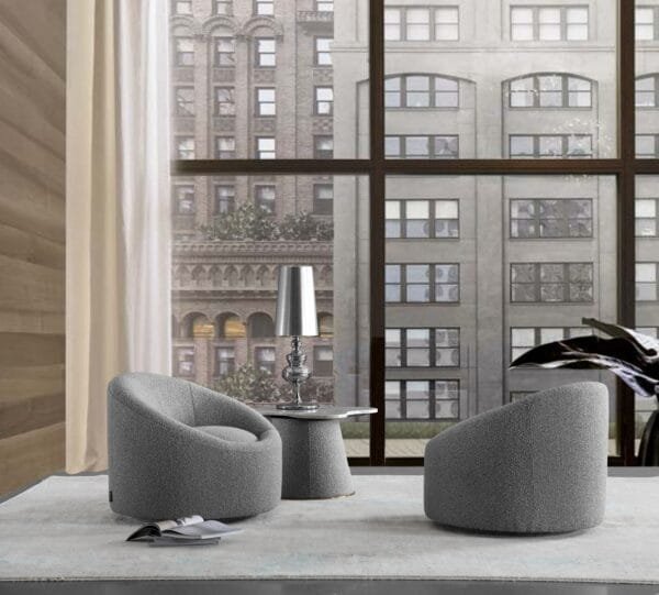 Modrest Frontier - Glam Grey Fabric Accent Chair - Image 3