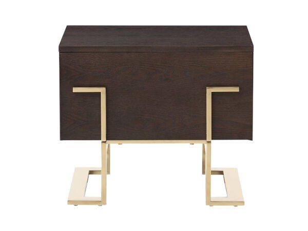 Modrest Moontide Modern Smoked Ash & Gold Nightstand - Image 2