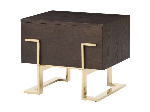 Modrest Moontide Modern Smoked Ash & Gold Nightstand - Image 3