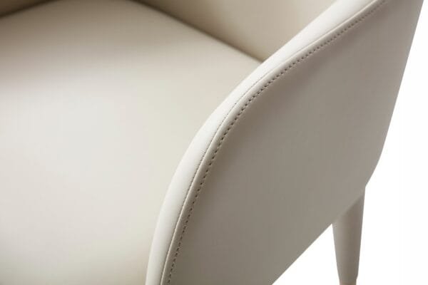 Modrest Cortina - Modern Beige Eco-Leather Dining Arm Chair - Image 5