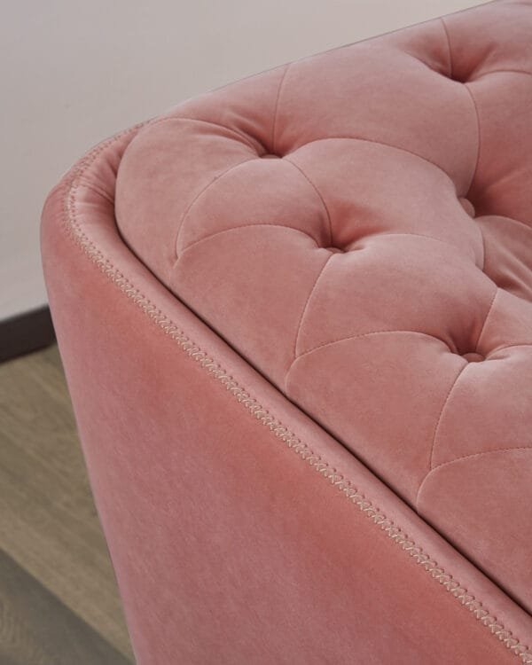 Divani Casa Aiken - Modern Salmon Velvet Sofa - Image 4