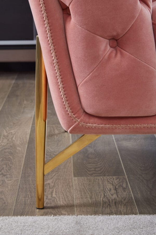 Divani Casa Aiken - Modern Salmon Velvet Sofa - Image 5