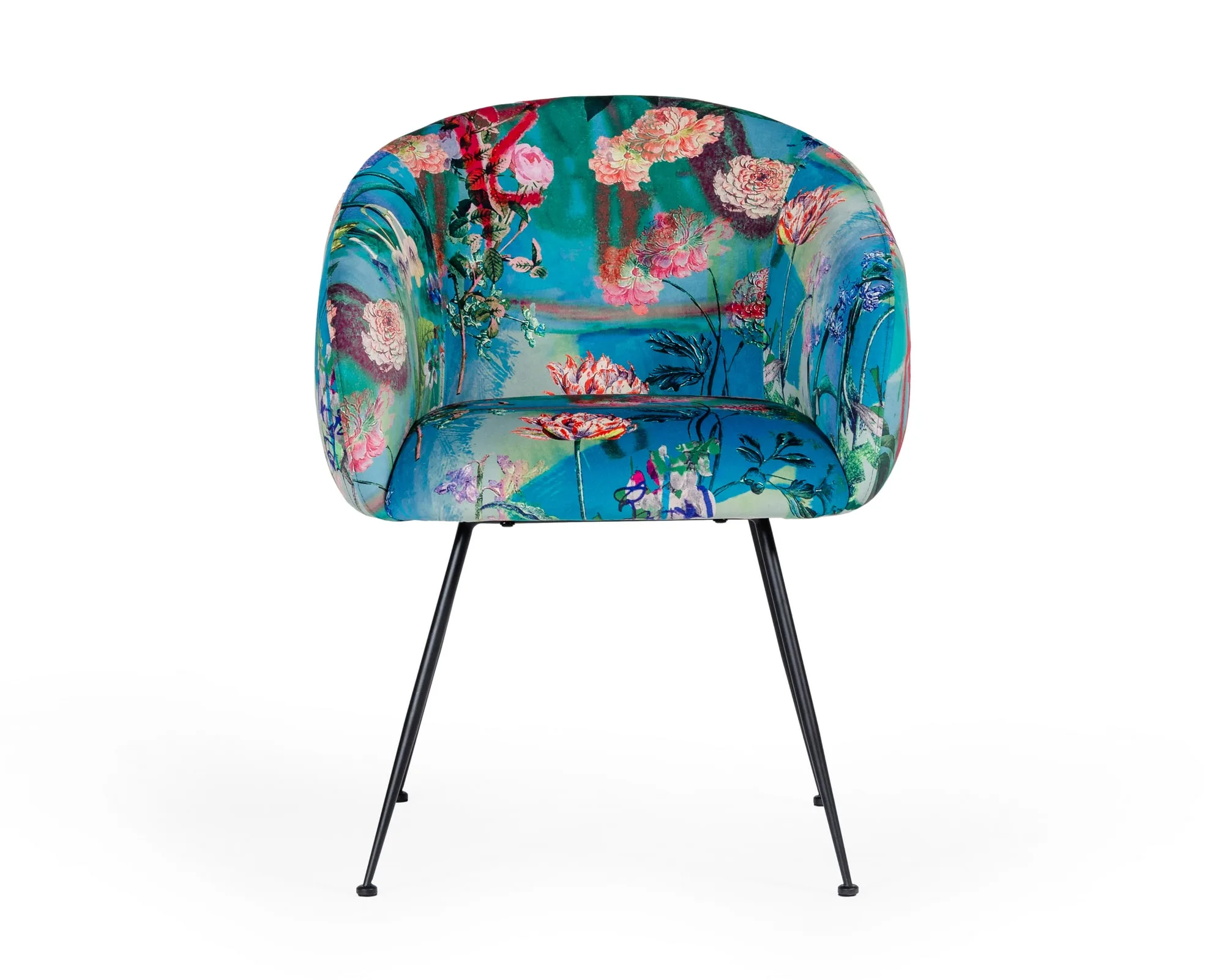 Modrest Roxann - Contemporary Floral Velvet Dining Chair 3 Modrest Roxann - Contemporary Floral Velvet Dining Chair - Image 3