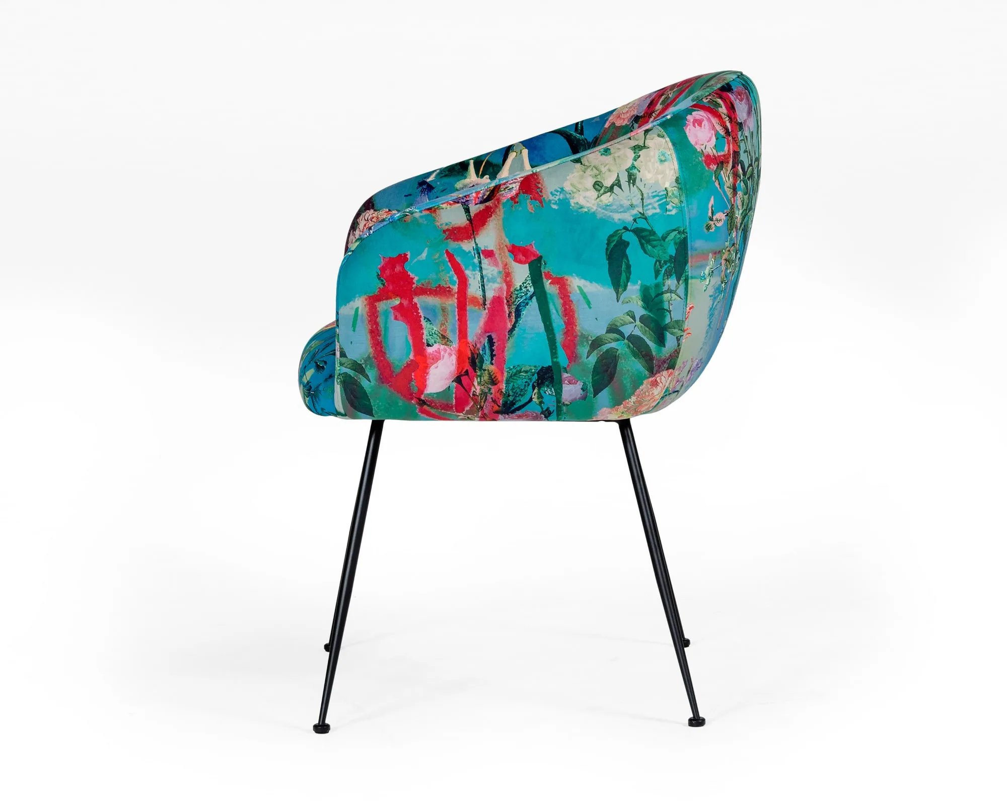 Modrest Roxann - Contemporary Floral Velvet Dining Chair 1 Modrest Roxann - Contemporary Floral Velvet Dining Chair
