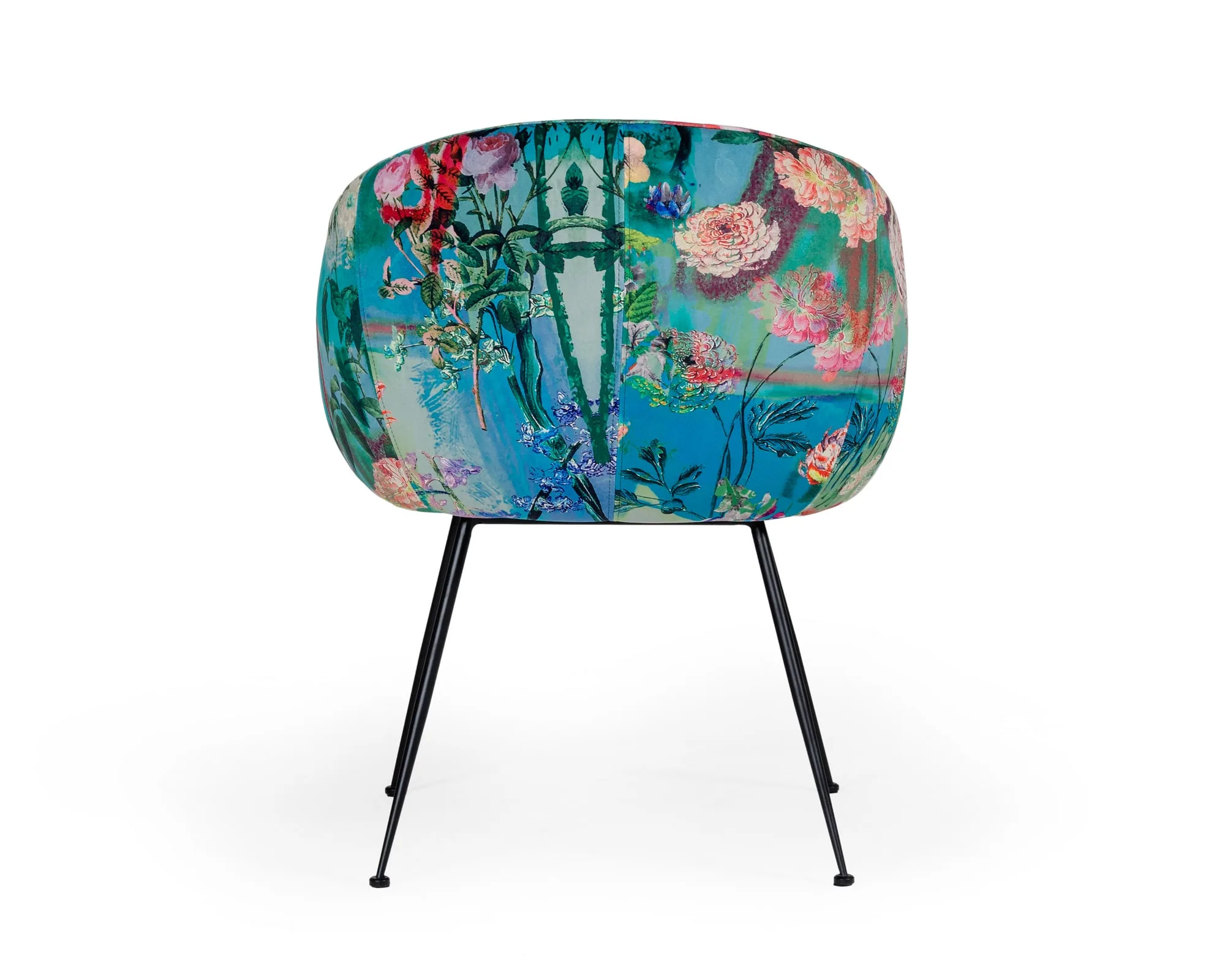 Modrest Roxann - Contemporary Floral Velvet Dining Chair 4 Modrest Roxann - Contemporary Floral Velvet Dining Chair - Image 4