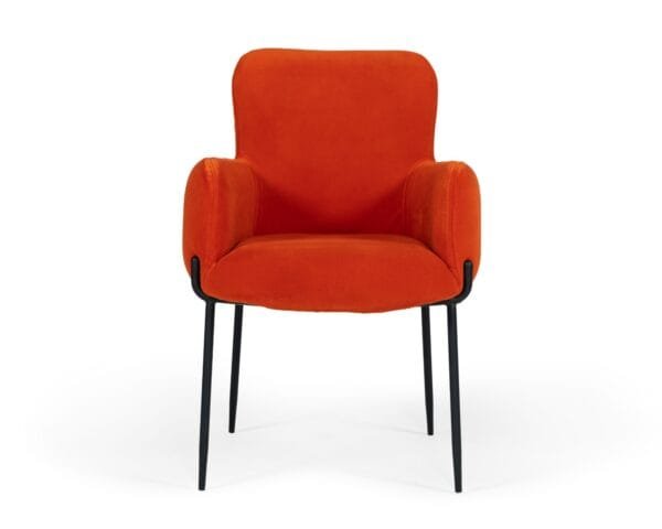Modrest Frisco - Mid-Century Orange Velvet dining Chair - Image 4