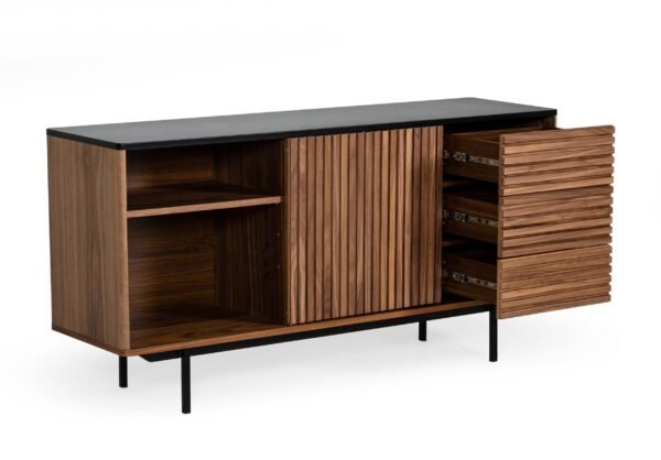 Modrest Maggie - Modern Walnut and Grey Buffet - Image 2