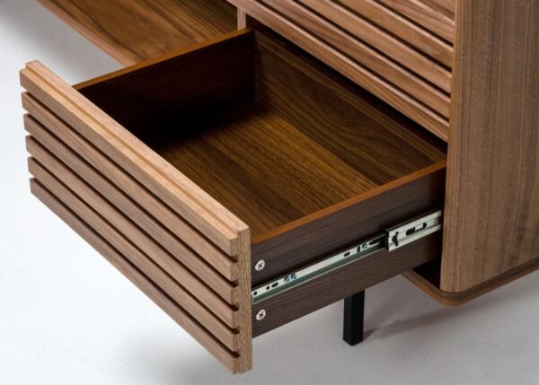 Modrest Maggie - Modern Walnut and Grey Buffet - Image 3